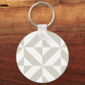 Middelgrijs geometrische decobeugel sleutelhanger (Voorkant)