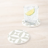 Middelgrijs geometrische decobeugel zandsteen onderzetter (Zijkant)