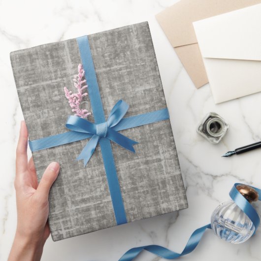 Middelgrijze Linnen Cadeaupapier (Geschenken)