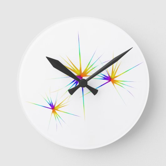 Middelgroot Abstract Fireworks Ronde Klok (Voorkant)