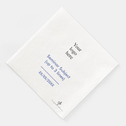 Middelgroot blauw en wit seminar-Logo Servet (Hoek)