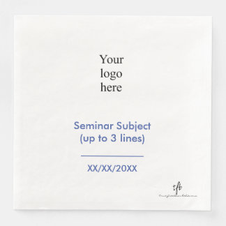 Middelgroot blauw en wit seminar-Logo Servet