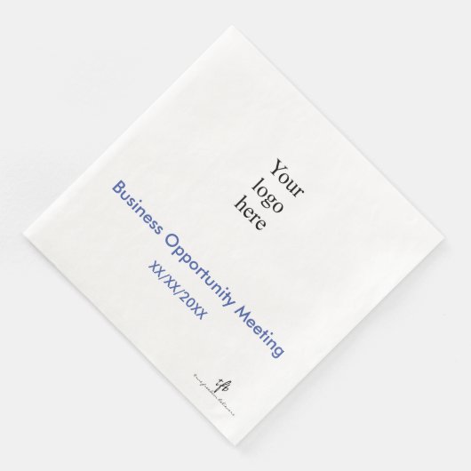 Middelgroot blauw en wit seminar-Logo Servet (Hoek)