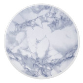 Middelgroot blauw en witte marmer keramische knop (Voorkant)