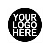 Middelgroot vierkant & rond houten handvat Logo Rubberstempel (Afrduk)