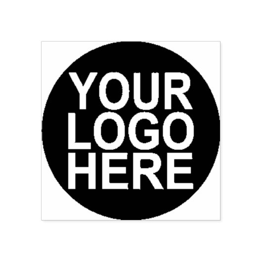 Middelgroot vierkant & rond houten handvat Logo Rubberstempel (Afrduk)