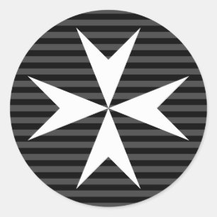 Middelgroot wit kruis   Orde van St. John (VK) Ronde Sticker