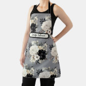 Middelgroot Zwart-wit Bloemen Schort (Insitu)