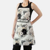 Middelgroot Zwart-wit Bloemen Schort (Insitu)