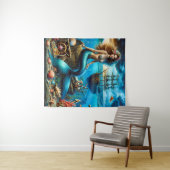 Middelgrote (50 "x 60") tapijtzeemeermin wandkleed (In Situ (horizontaal))