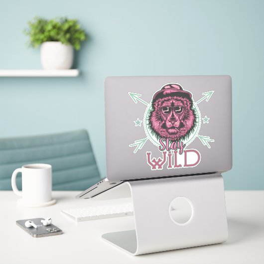 Middelgrote 6 x 6 inch vinylbesproeiers op maat sticker (Laptop op bureau)