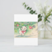 middelgrote Baby Puppy Kitten Briefkaart (Staand voorkant)