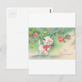 middelgrote Baby Puppy Kitten Briefkaart (Voorkant / Achterkant)