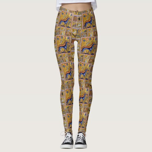 MIDDELGROTE BESTIJD, HONDEN, BOSSTE DIEREN LEGGINGS (Voorkant)