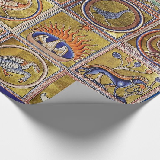 MIDDELGROTE BESTIJDIGE, FANTASTISCHE DIEREN, GOUDE CADEAUPAPIER (Hoek)