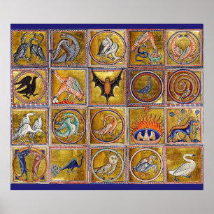 MIDDELGROTE BESTIJDIGE, FANTASTISCHE DIEREN, GOUDE POSTER