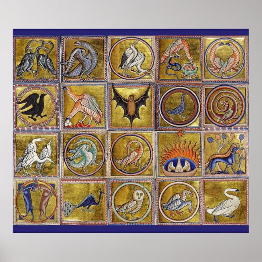 MIDDELGROTE BESTIJDIGE, FANTASTISCHE DIEREN, GOUDE POSTER (Voorkant)