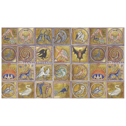 MIDDELGROTE BESTIJDIGE, FANTASTISCHE DIEREN, GOUDE TAFELKLEED (Voorkant (Horizontaal))