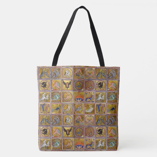 MIDDELGROTE BESTIJDIGE, FANTASTISCHE DIEREN, GOUDE TOTE BAG (Voorkant)