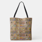 MIDDELGROTE BESTIJDIGE, FANTASTISCHE DIEREN, GOUDE TOTE BAG (Achterkant)