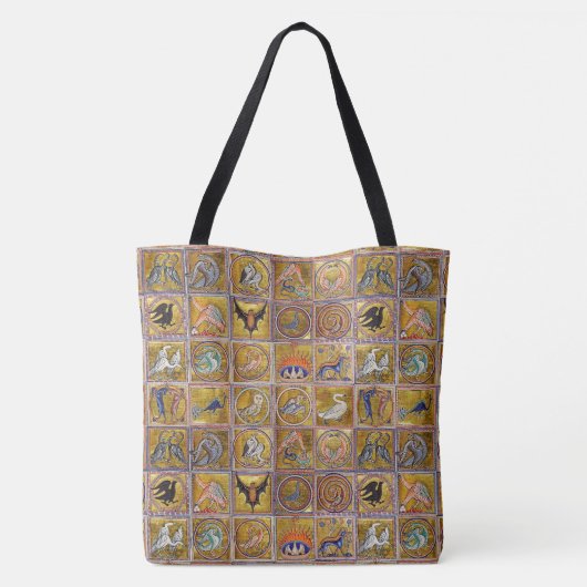 MIDDELGROTE BESTIJDIGE, FANTASTISCHE DIEREN, GOUDE TOTE BAG (Achterkant)
