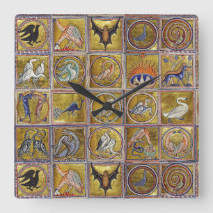 MIDDELGROTE BESTIJDIGE, FANTASTISCHE DIEREN, GOUDE VIERKANTE KLOK