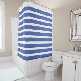 Middelgrote Blauwe en witte strepen Douchegordijn