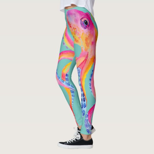 Middelgrote Blauwgroen Leggings van de Octopus Wat (Links)