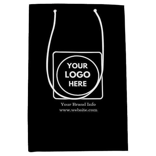 Middelgrote cadeautas | Aangepast zakelijk logo (Voorkant)
