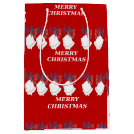 Middelgrote cadeautas "Merry Christmas" – Rood Wit
