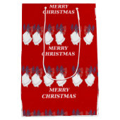 Middelgrote cadeautas "Merry Christmas" – Rood Wit (Achterkant)