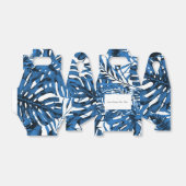 Middelgrote denim Blue Tropical Palm Leaves Weddin Bedankdoosjes (Uitgevouwen)