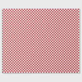 Middelgrote, donkerrode en witte cheques, pakpapie cadeaupapier (Vlak)