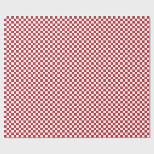 Middelgrote, donkerrode en witte cheques, pakpapie cadeaupapier (Vlak)
