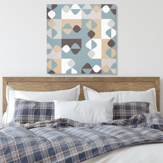 Middelgrote eeuw Modern - Mint Chocolate Caramel Canvas Afdruk (Insitu (Slaapkamer))