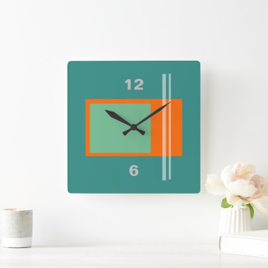 Middelgrote eeuw Modern Retro Vierkante Klok (Huis)