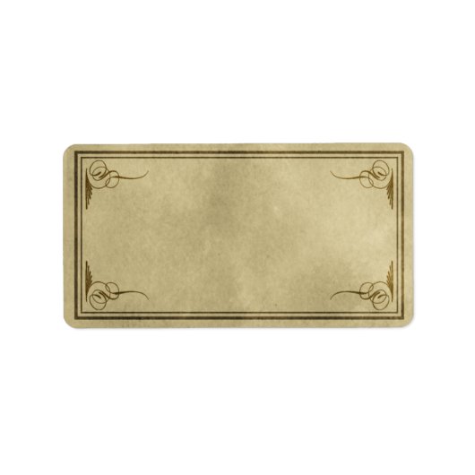 Middelgrote Fancy hoeken Apothercary Label (Voorkant)