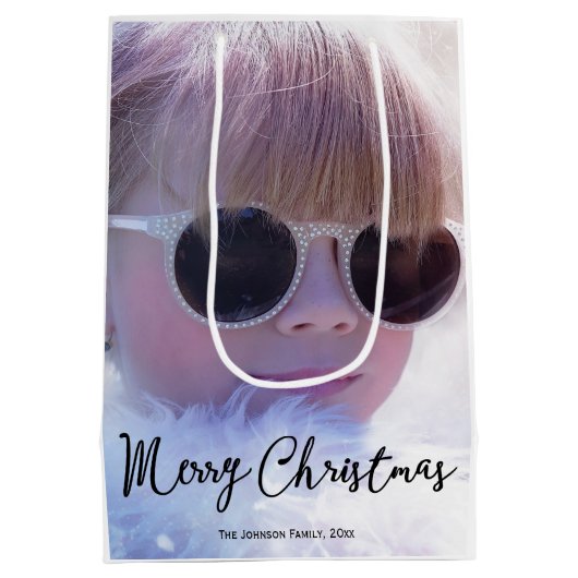 Middelgrote Fotokerstcadeautassen Medium Cadeauzakje (Achterkant)