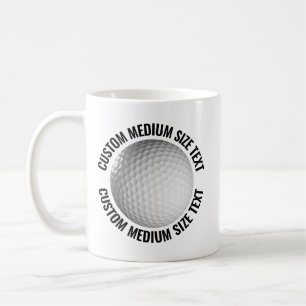 Middelgrote gepersonaliseerde golfbal 330 gram. Op Koffiemok