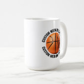 Middelgrote gepersonaliseerde tekst Basketbal 0,44 Koffiemok (Voorkant rechts)