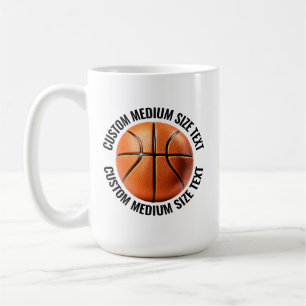 Middelgrote gepersonaliseerde tekst Basketbal 0,44 Koffiemok