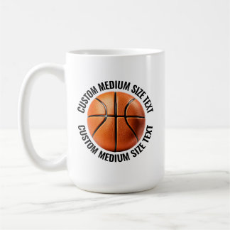 Middelgrote gepersonaliseerde tekst Basketbal 0,44 Koffiemok