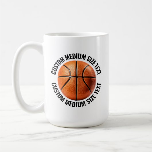 Middelgrote gepersonaliseerde tekst Basketbal 0,44 Koffiemok (Links)