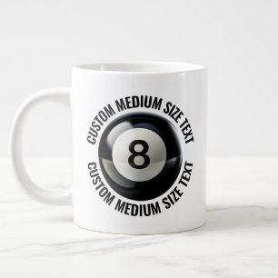 Middelgrote gepersonaliseerde tekst zwembad 8 bal grote koffiekop