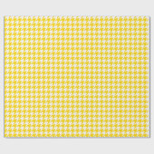 Middelgrote gouden Gele en Witte Houndstooth Cadeaupapier (Vlak)