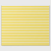 Middelgrote gouden Gele en Witte Stripes Cadeaupapier (Vlak)