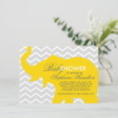 Middelgrote goudolifant baby shower kaart (Staand voorkant)