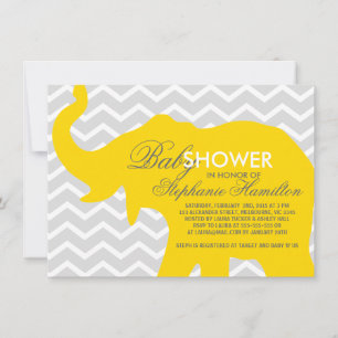 Middelgrote goudolifant baby shower kaart