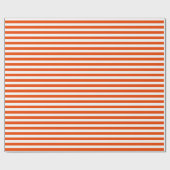 Middelgrote, heldere Oranje en witte strepen Cadeaupapier (Vlak)