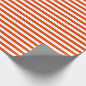 Middelgrote, heldere Oranje en witte strepen Cadeaupapier (Hoek)